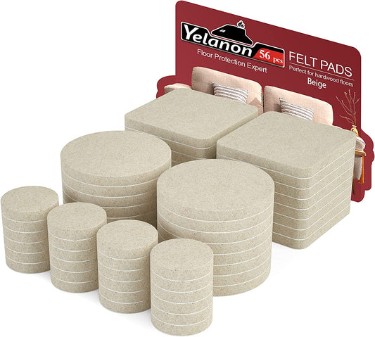 Self-adhesive furniture pads, 56 pieces (beige)