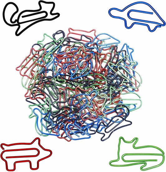 Assorted Size Paper Clips (40 Counts/Turtle Squirrel Cat Cat)