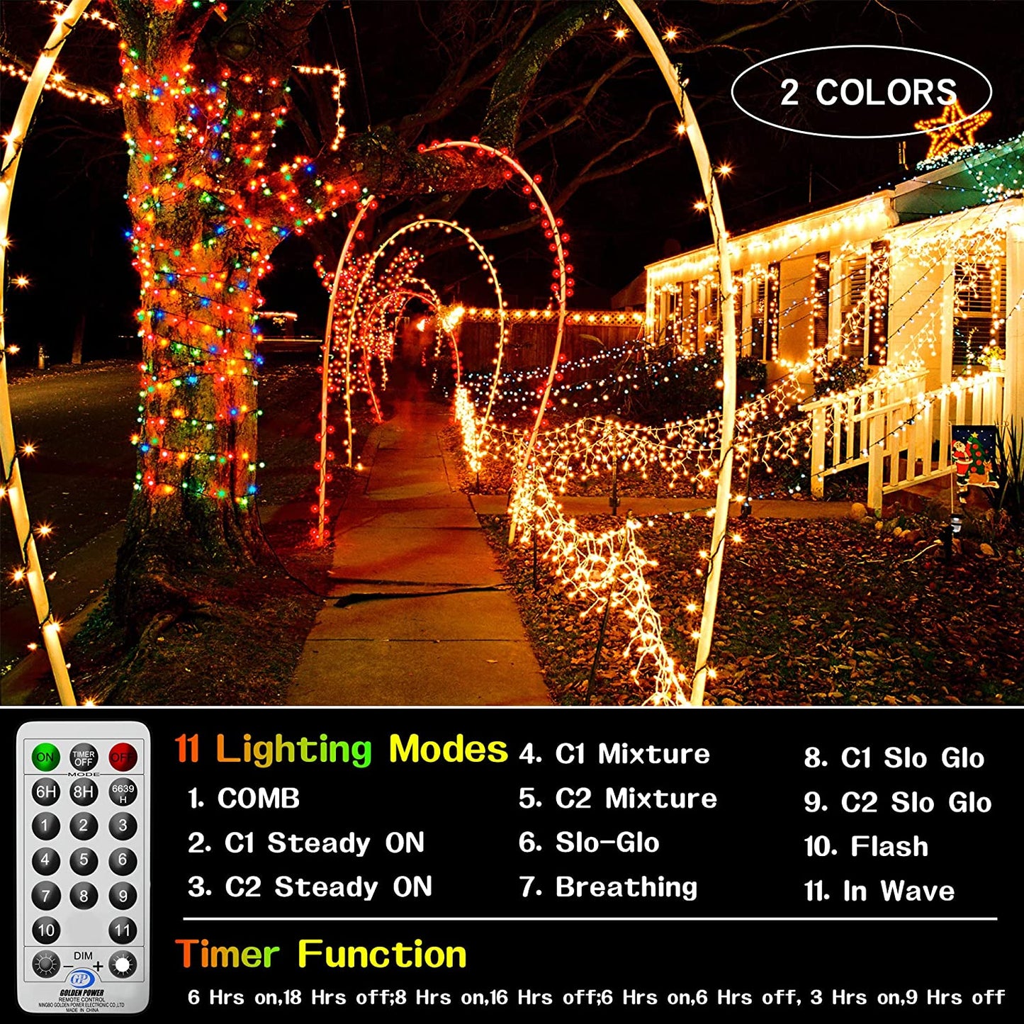 LED string lights for Christmas, Warm White & Multi