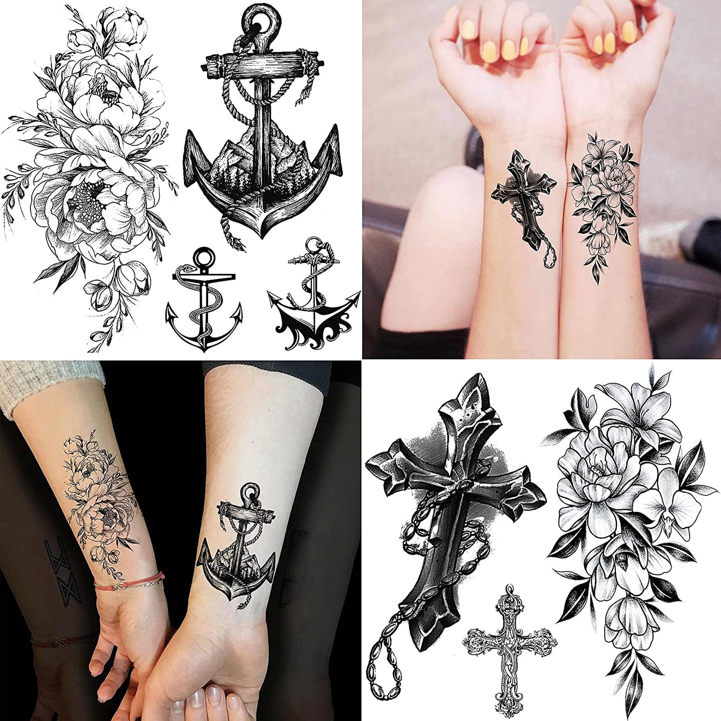 52 Sheets 3D Black Temporary Tattoos