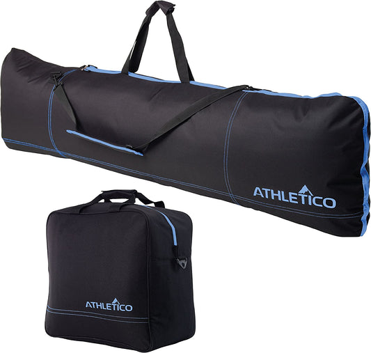 Snowboard and Boot Bag Combo, (Color: Black with Blue Trim)