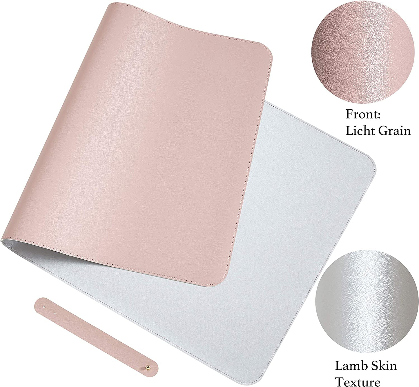 Double-sided leather mat for office desk. (23.6 x 13.8 inches)