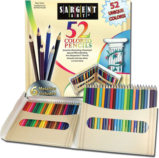 Art Set of 52 colored pencils, multicolored