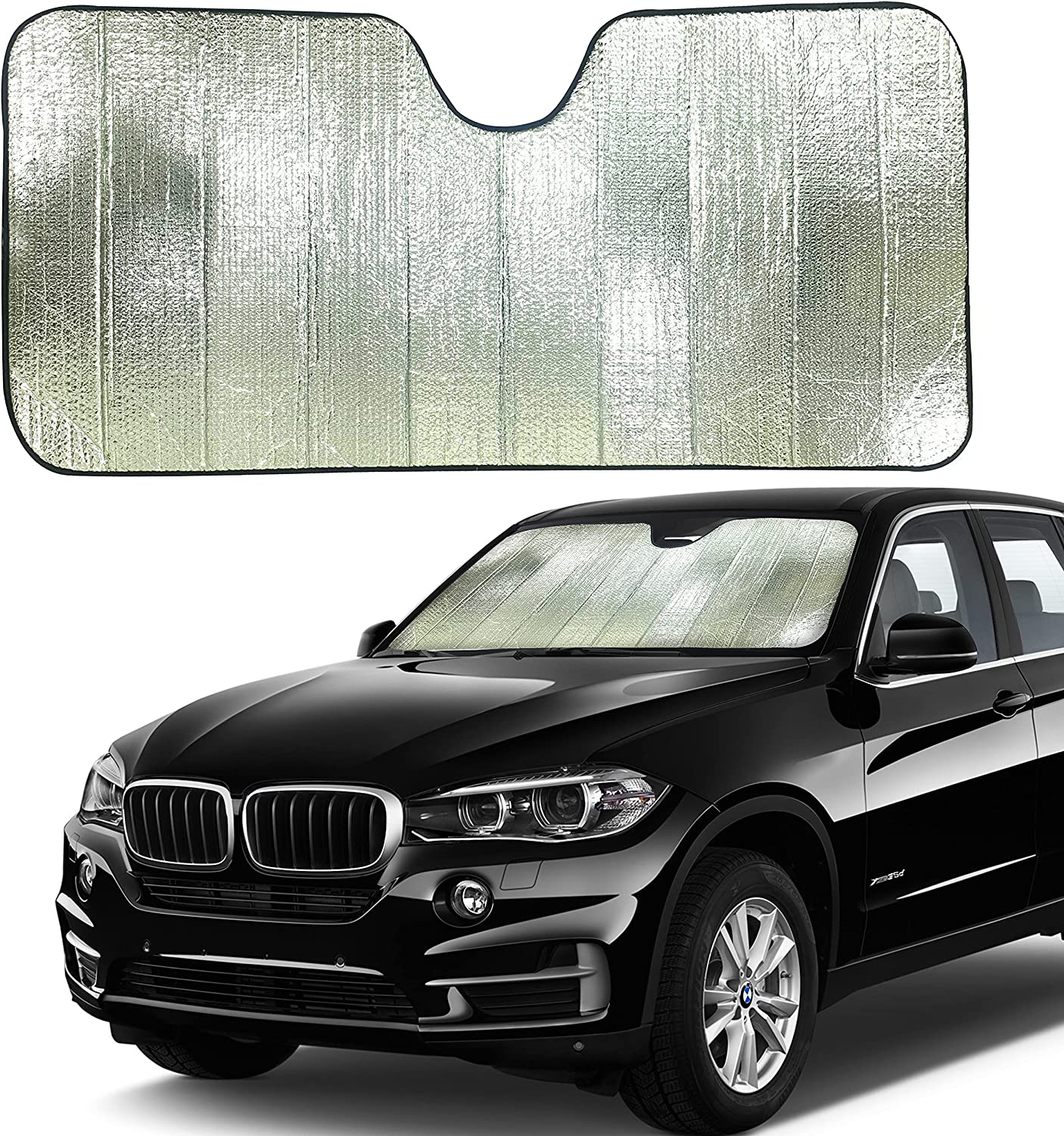 Car Windshield Sunshade (58" x 28") Silver Color