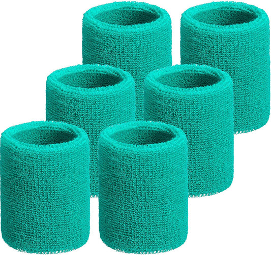 6-Pack Exercise Wrist Wraps, Colour: Lake Green