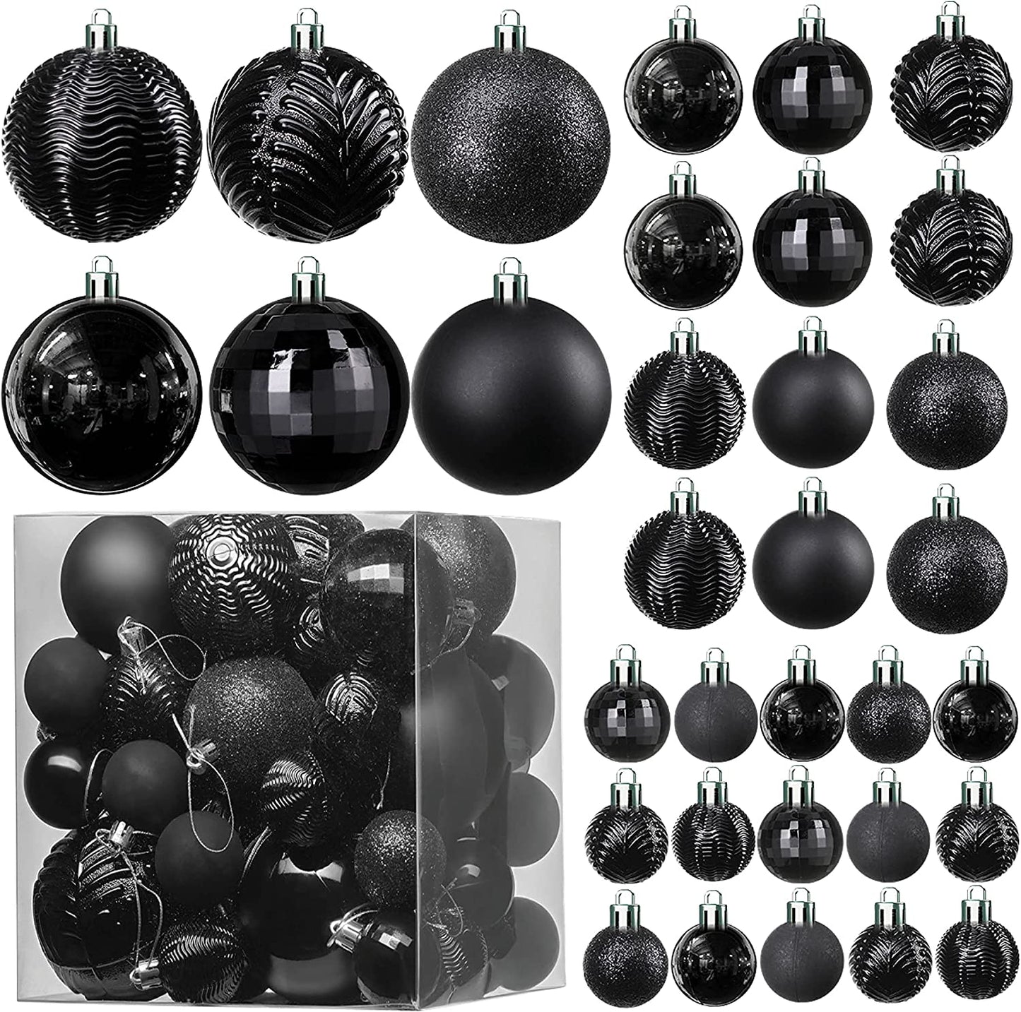 Christmas ball ornaments (black) | 36 pieces