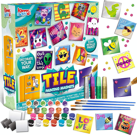 24 Mini Magnetic Tiles Art Kit