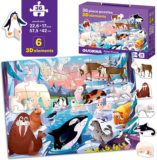 3-Pack Jigsaw Puzzle, 36Pcs Each (23" х 16")