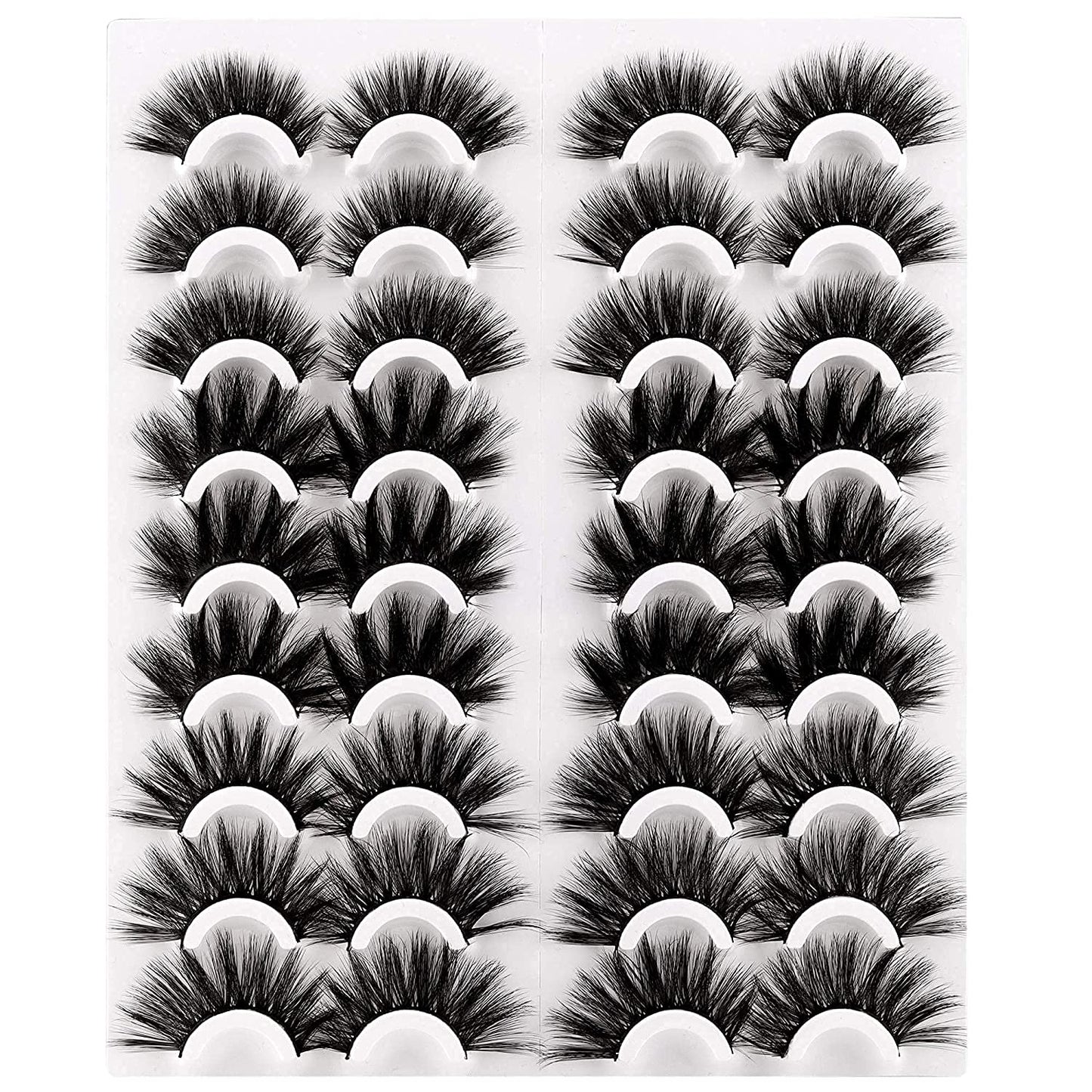 20mm 18 Pairs Long Thick 3 Styles Mixed Fluffy 5D False Eyelashes