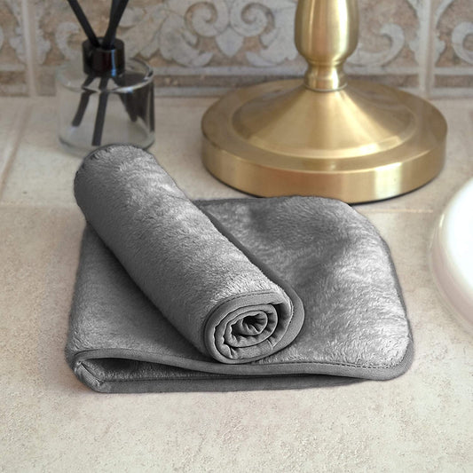 Makeup Removal Cleaning Cloth, 8 by 16 Inches, Gray, Pack of 2