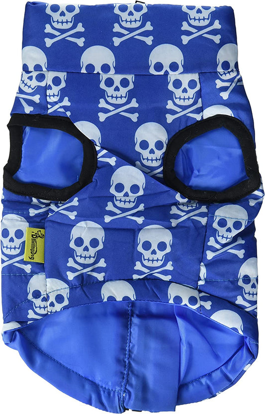 Padded Pet Harness, Small (Chest 14.2" Back 10.6"), Blue Skull