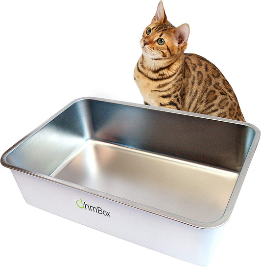 Stainless Steel Pet Litter Box, Extra Large (23.5"x 15.5"x6.1")