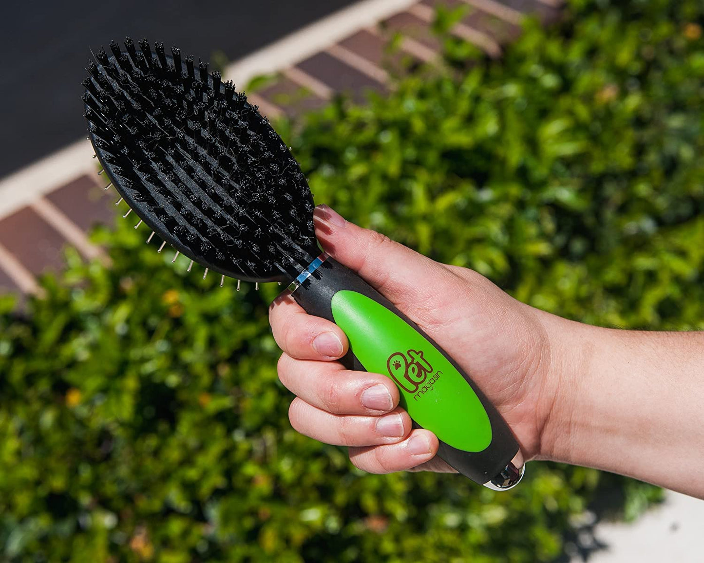 Professional double-sided grooming brushes, green and black, 3pcs