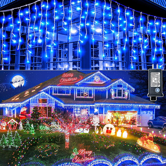 132ft Christmas Icicle Lights (Blue)