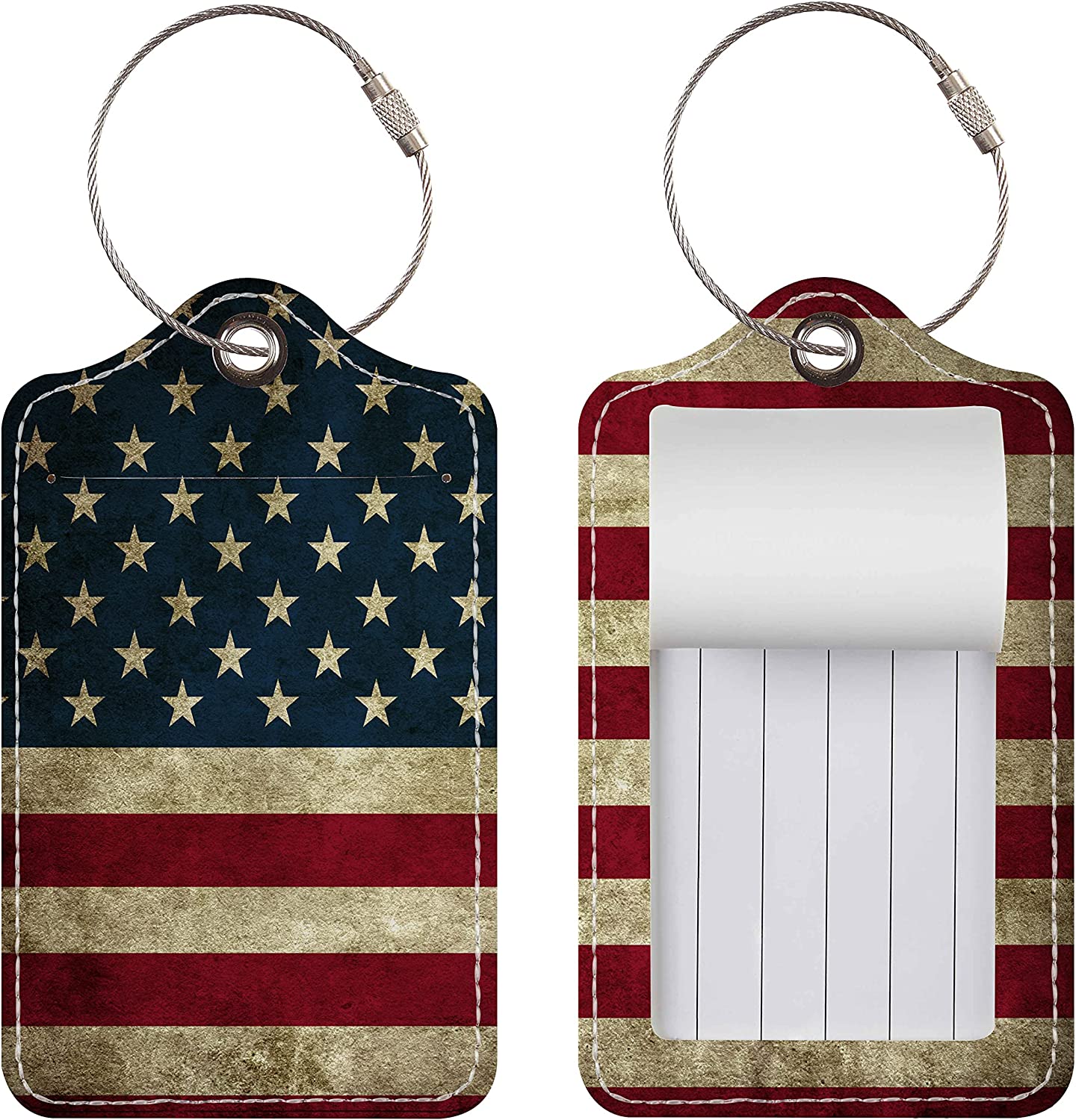 Pack of 2 Travel Luggage Tags, (Flag)