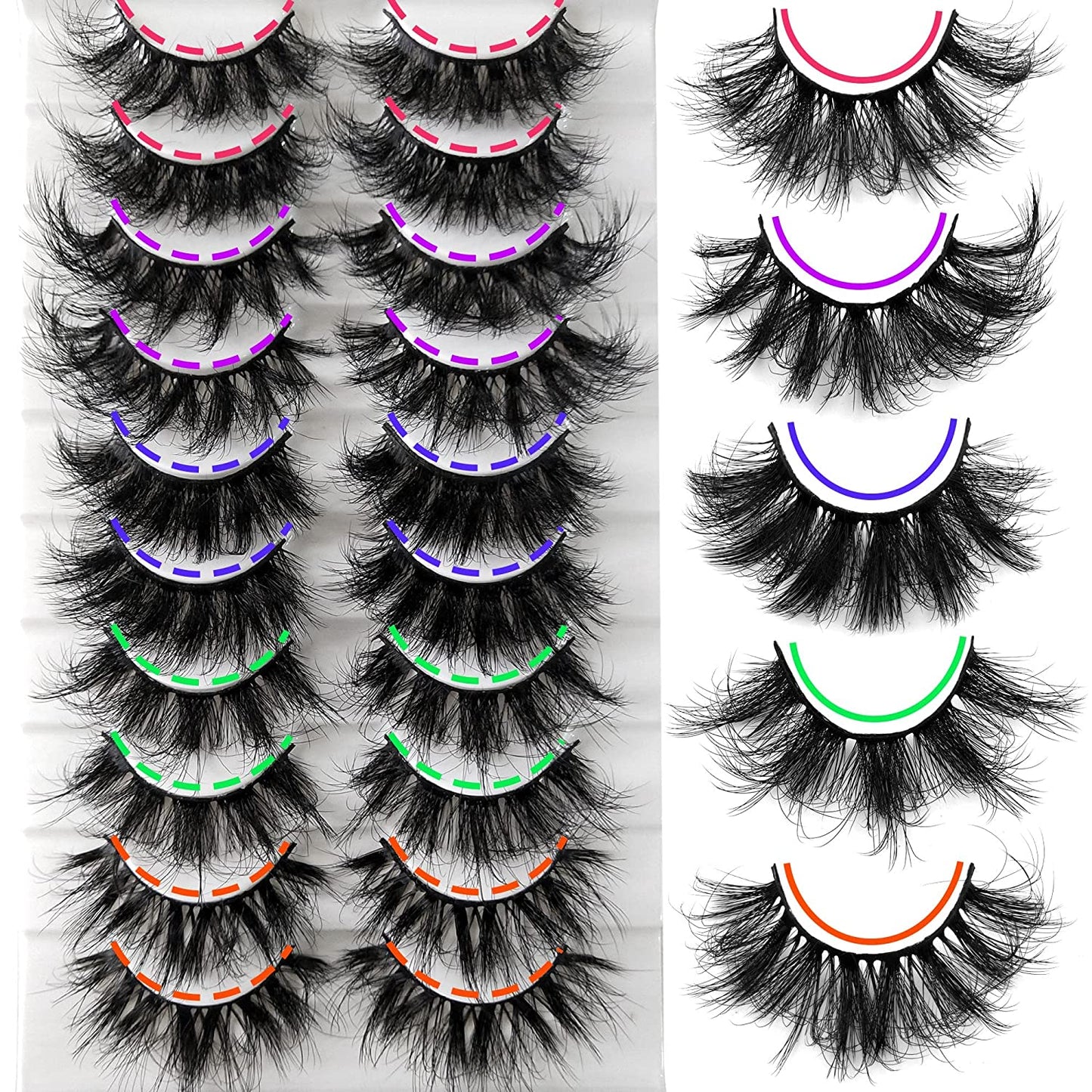 10 Pairs 5 Styles Pack False Eyelashes