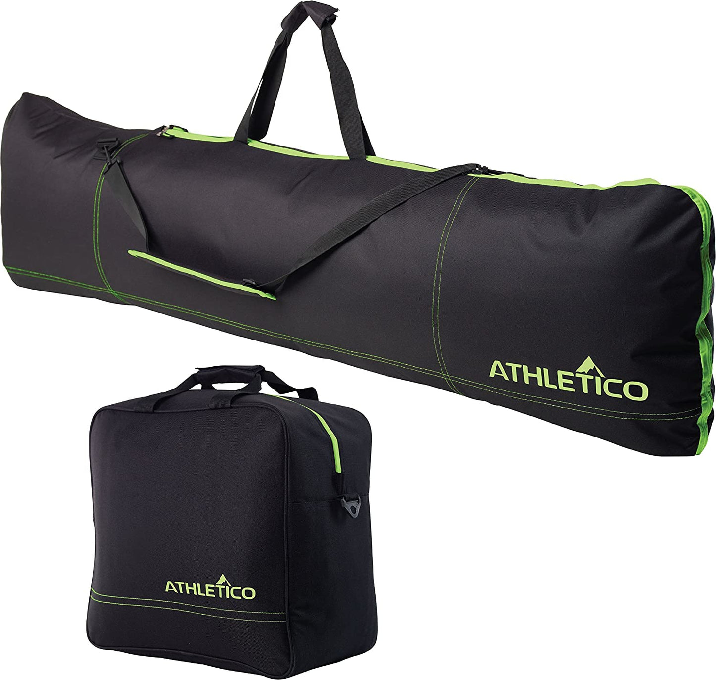 Snowboard and Boot Bag Combo, Black with Green Trim