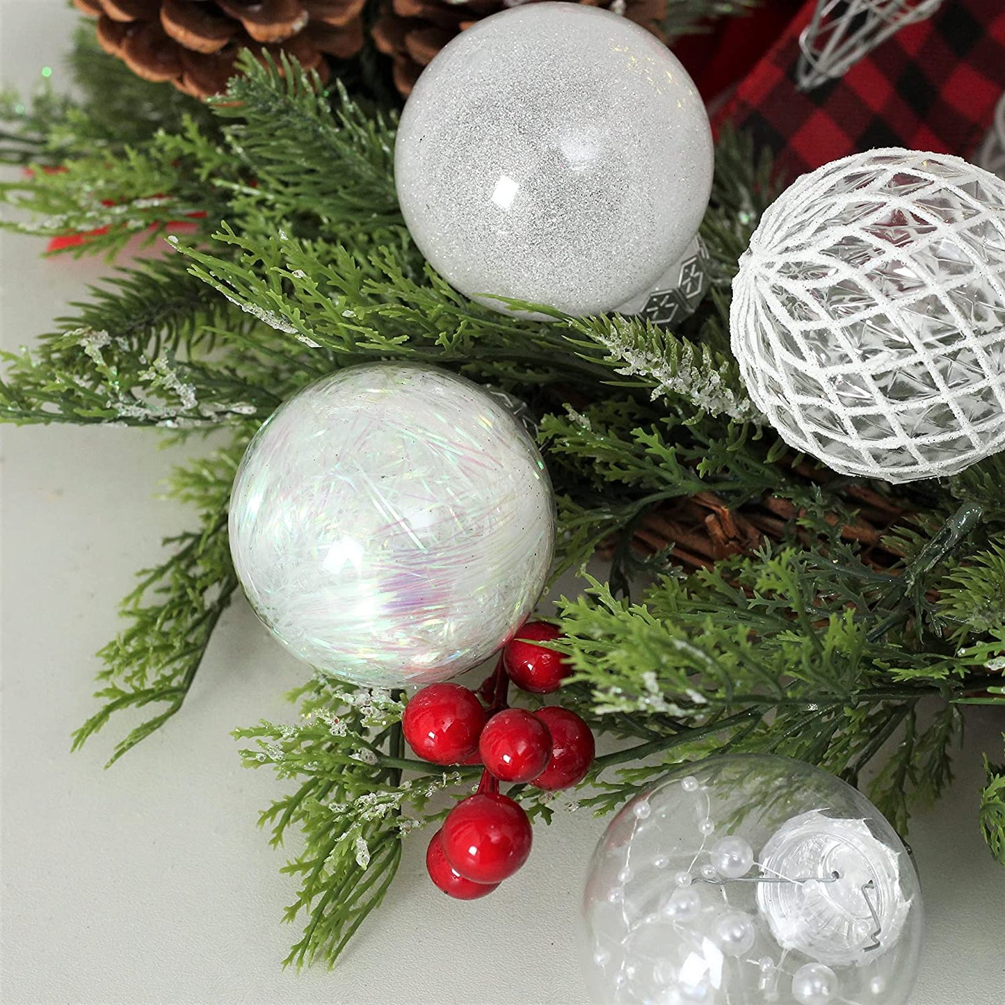 Clear Christmas Ball Ornaments, 30ct, 2.36in