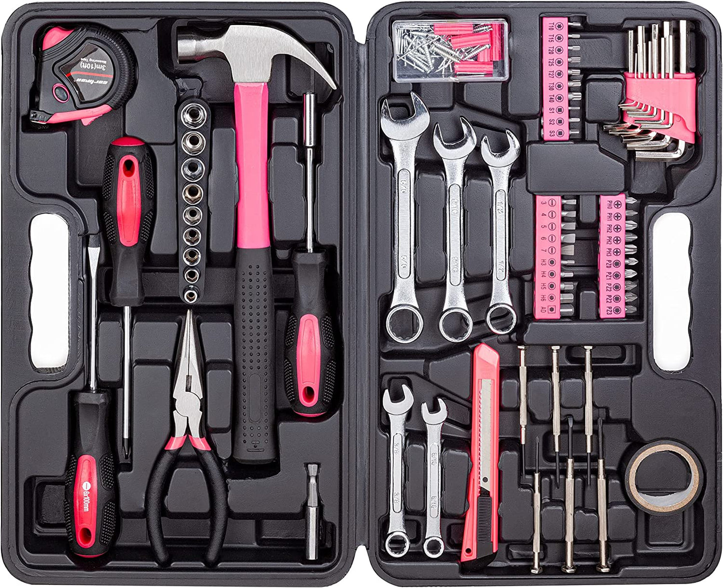 148 Piece Plastic Tool Set, Pink