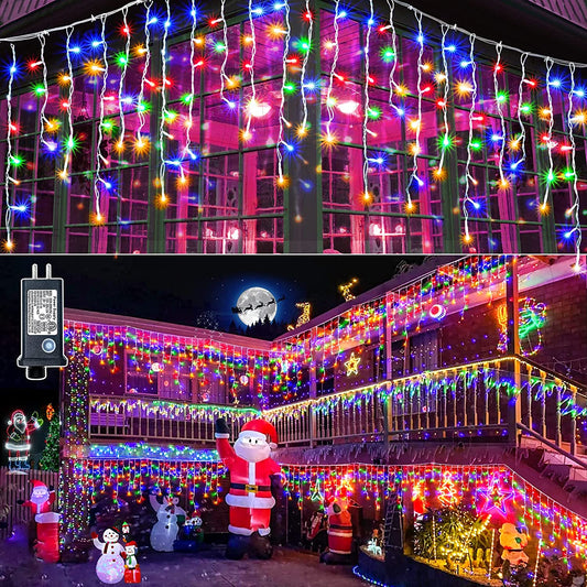 132ft Christmas Icicle Lights (Multicolor)