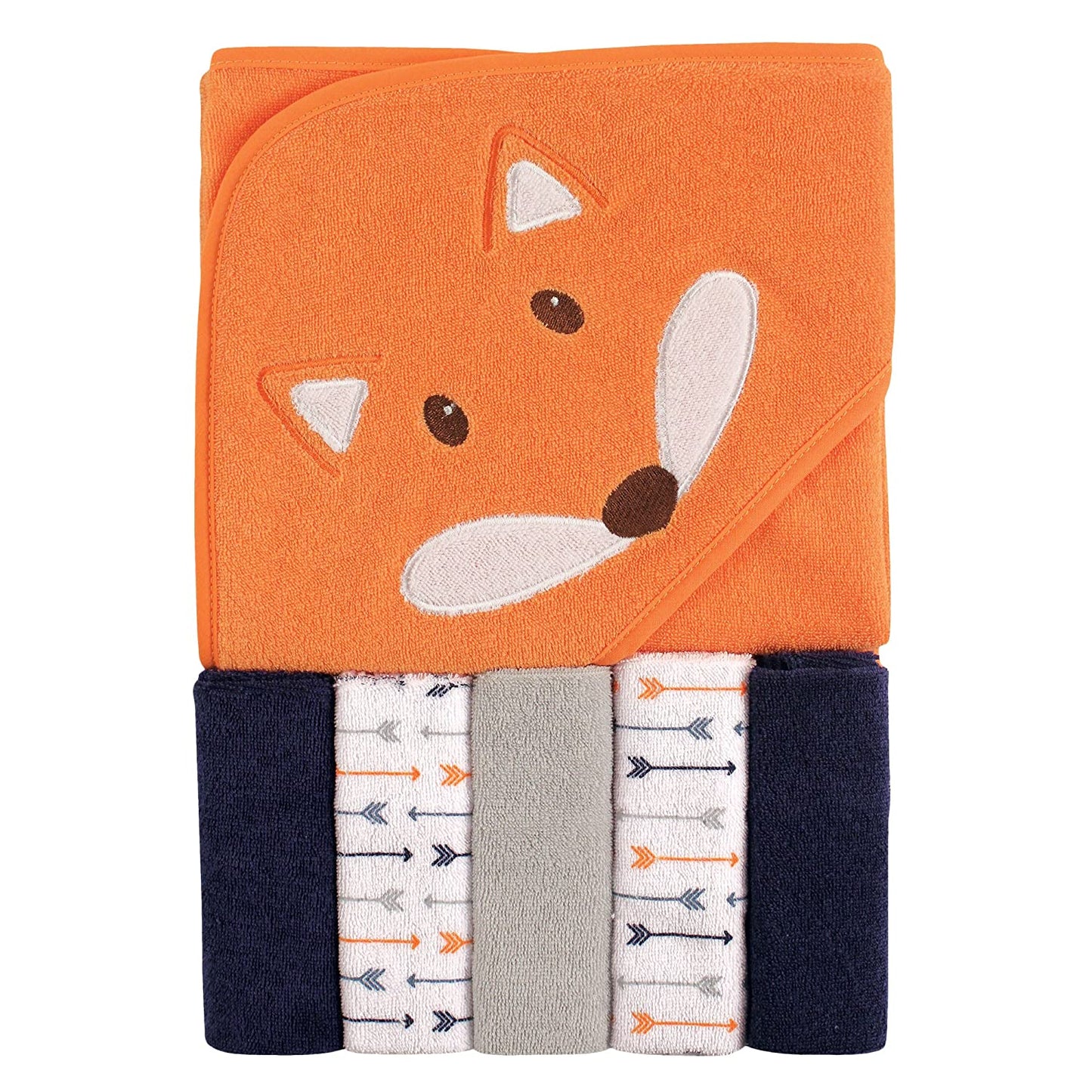 Unisex Baby Hooded Towel - 5 Mini Towels (Boy Fox)