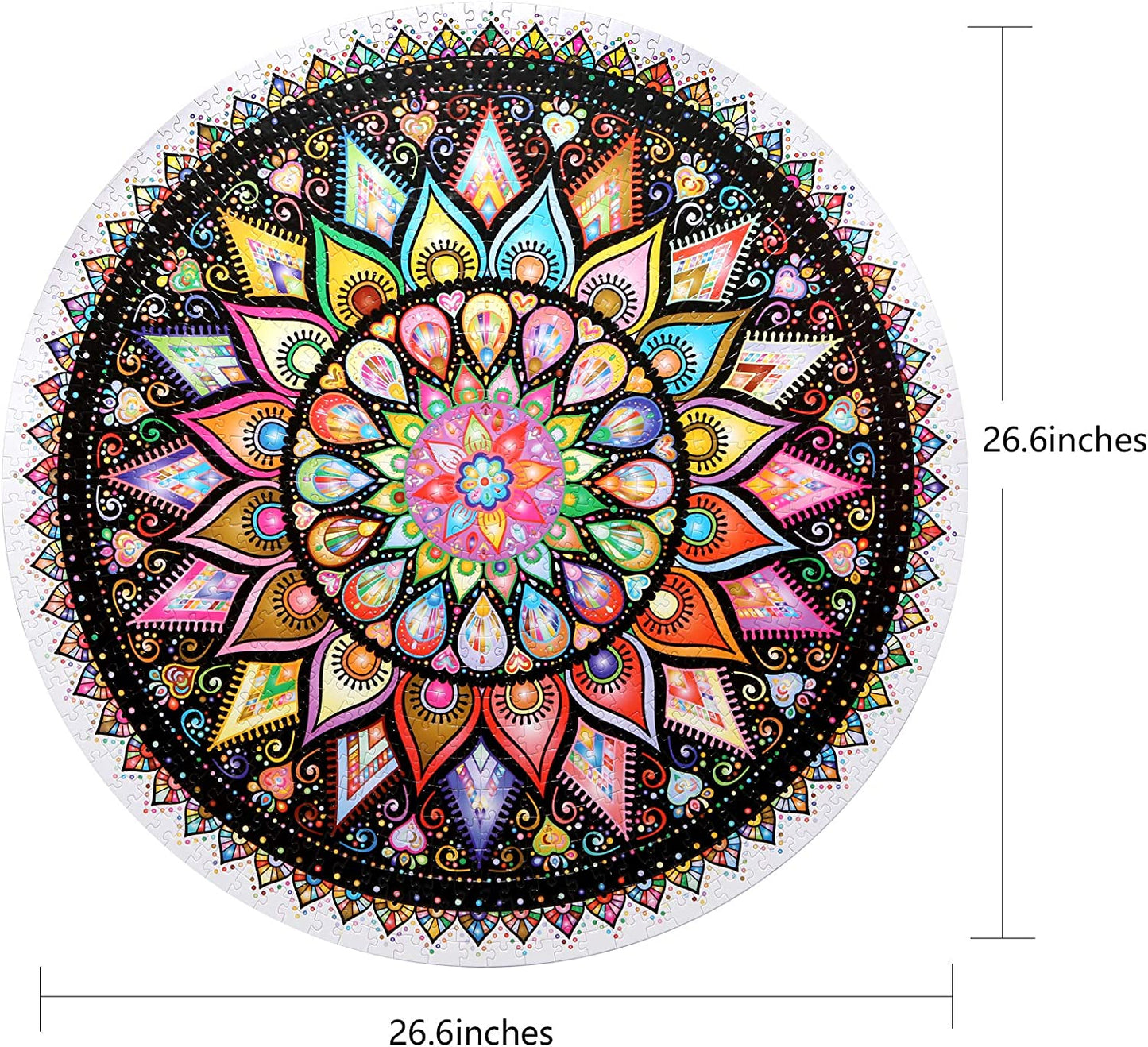 Colorful Jigsaw Puzzle 1000 Pieces, (Mandala)