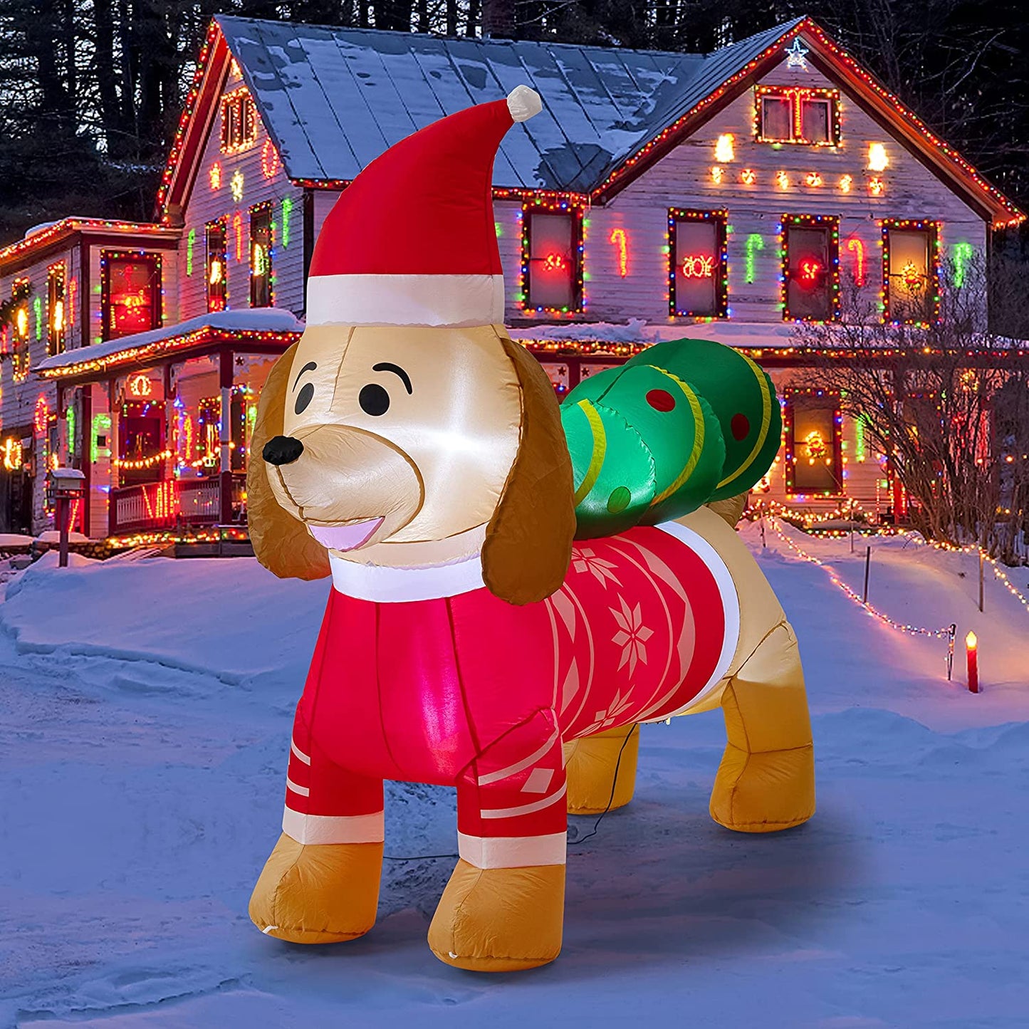 7FT Inflatable Christmas Dog Christmas Inflatable