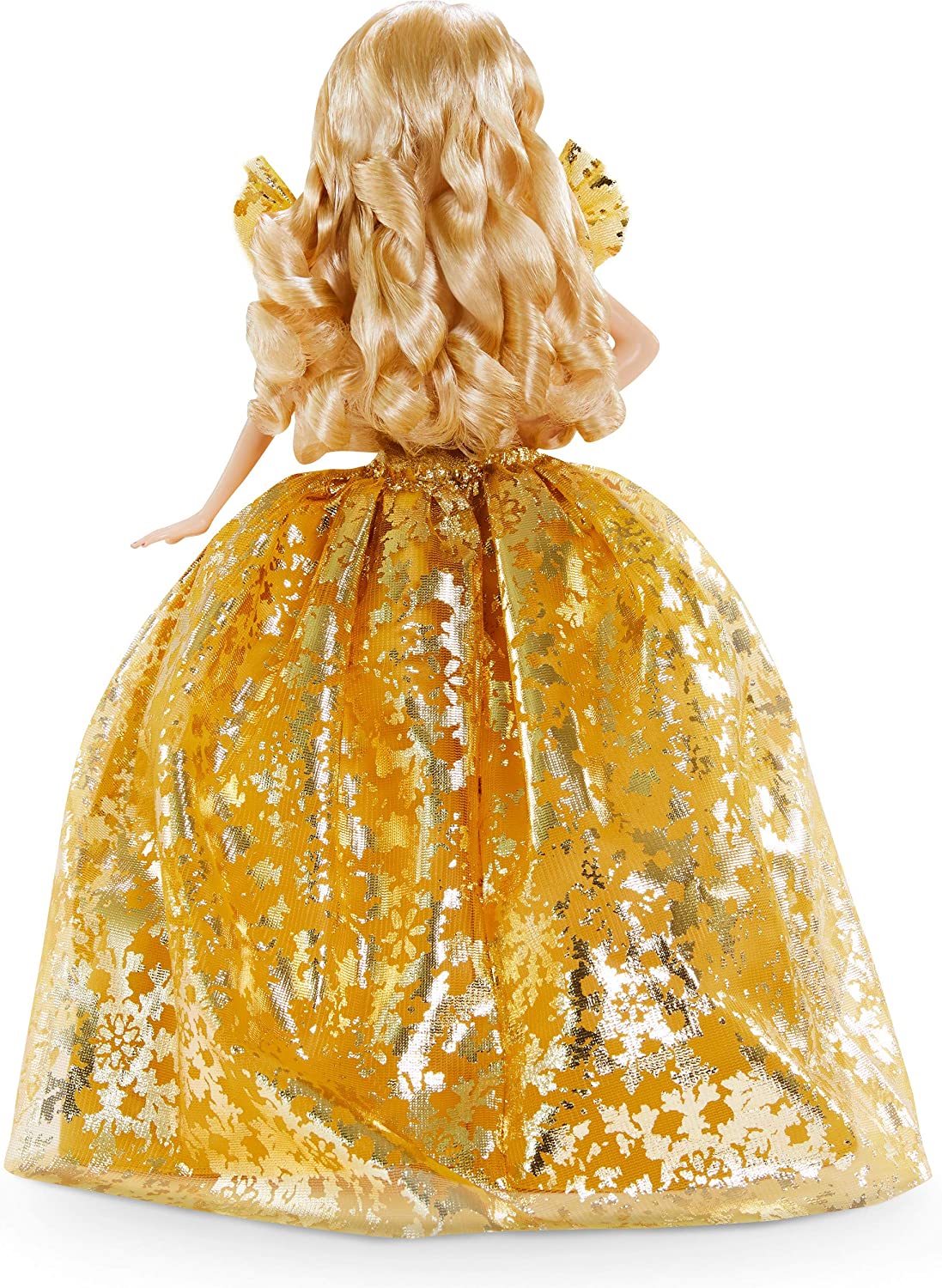 12 Inch Long Blonde Hair Doll In Gold Dress