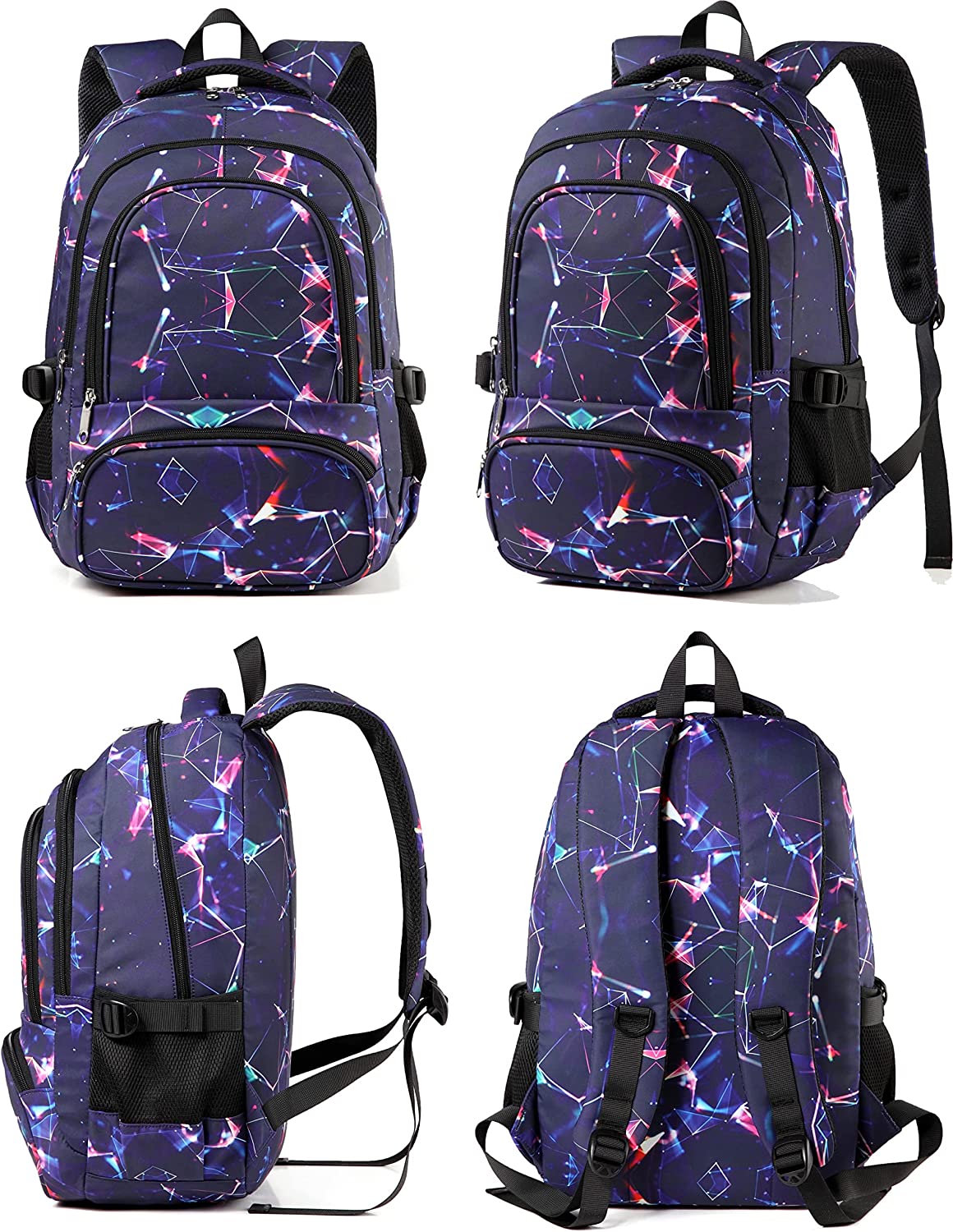 Children's backpack for teenagers, Color: Abstract, purple