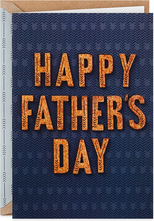 Father's Day Card, Color: Cork Lettering, Thankful