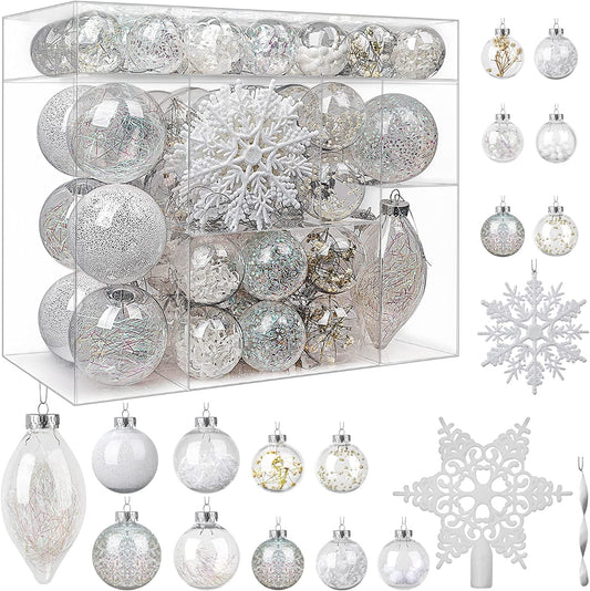 White Christmas Ball Ornament Set