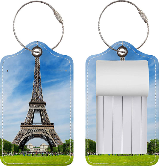 Pack of 2 Luggage Tags 4 x 3 x 0.6 inches, (Pairs Tower)