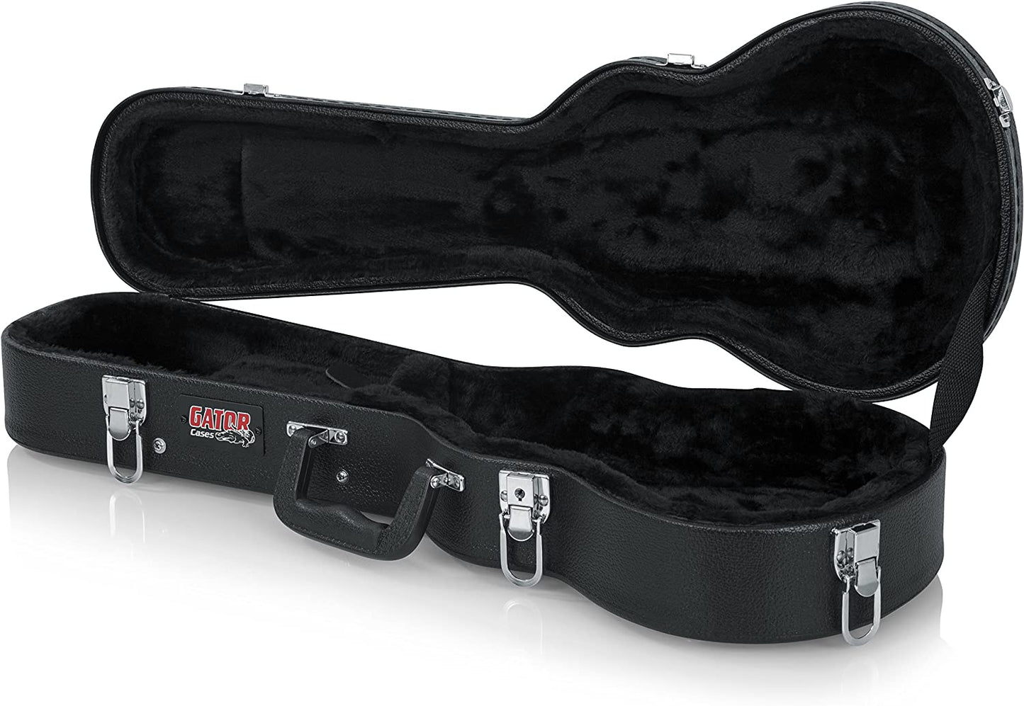 Hard wooden case for ukuleles, black