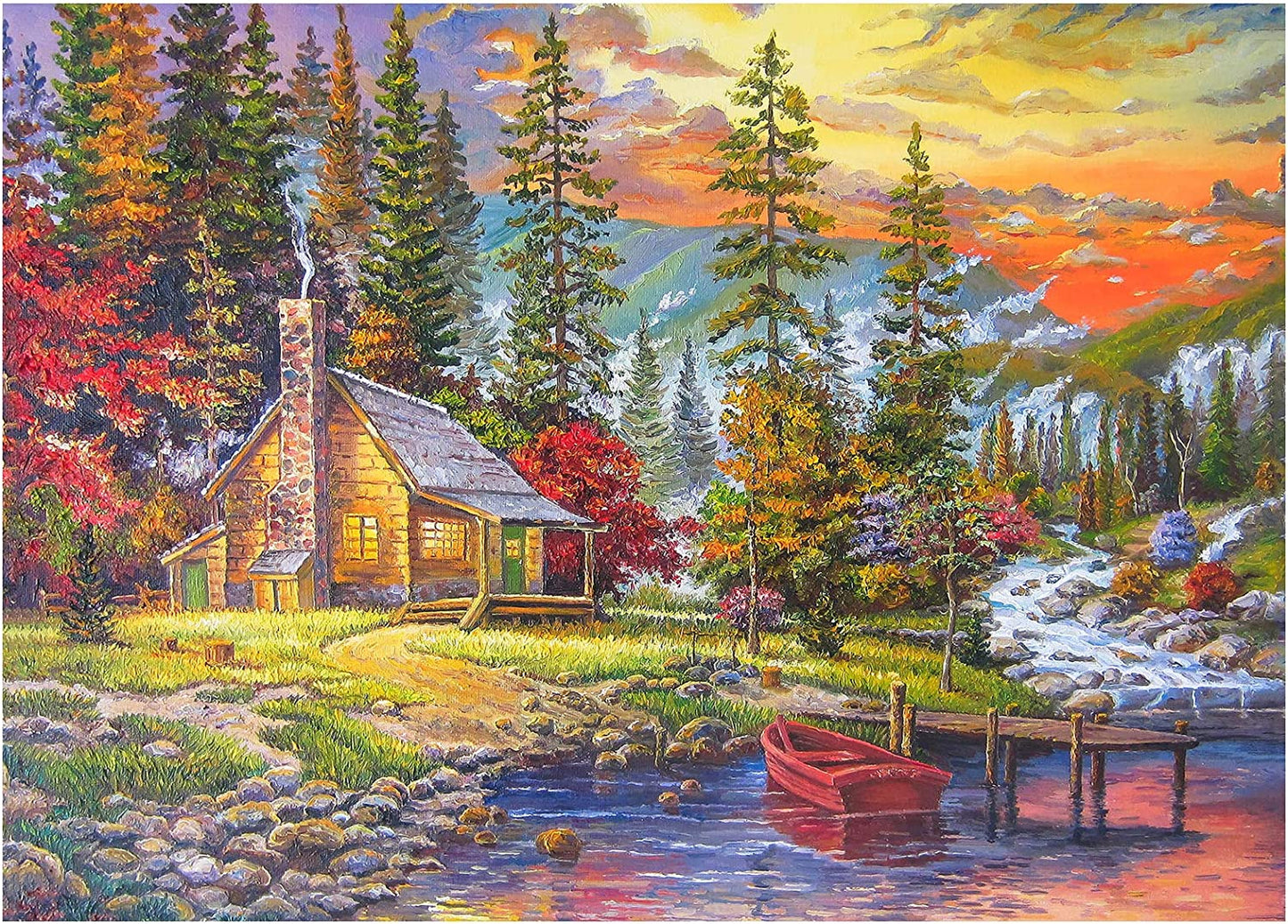 Large 1000 Piece Puzzle, Color: Sunset Lake