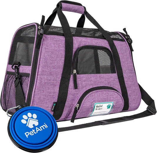 Comfortable and ventilated design pet travel carrier, Purple