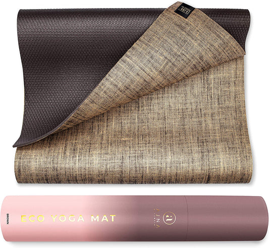 Non-Slip Yoga Mat with Carrying Strap, Color: Earth Brown