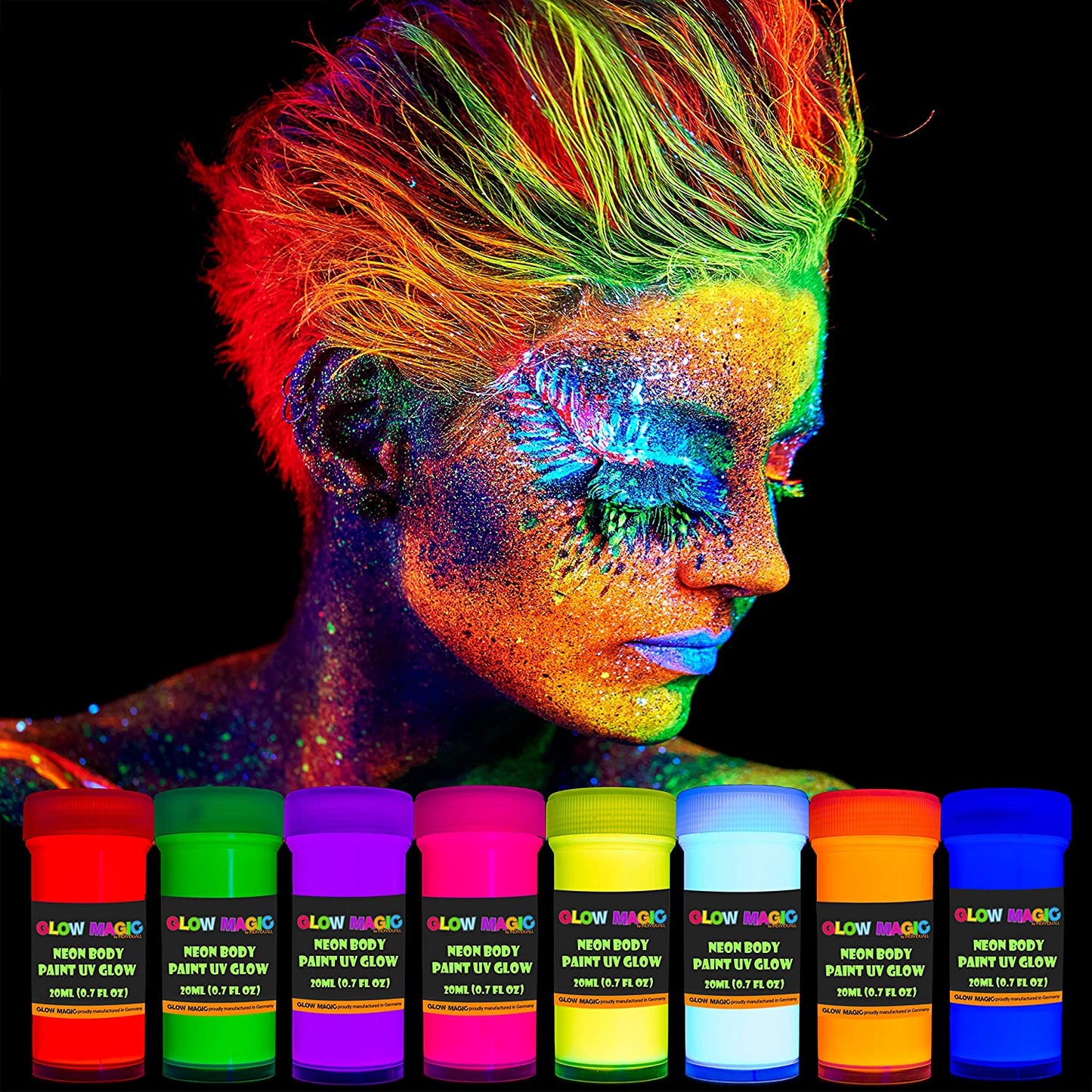 Neon Nights UV Glow In The Dark Body Paint - 8 Paint Pack