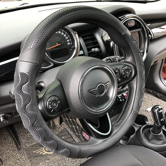 Black Honeycomb High Grip Steering Wheel Cover (All Black)