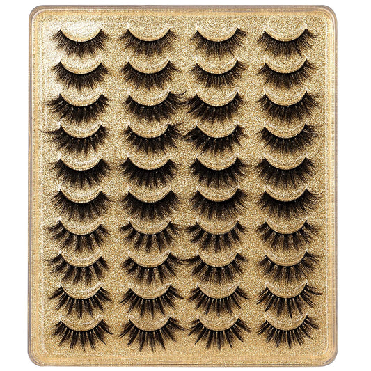 20 Pairs 3D False Eyelashes Pack (E- BLING BLING 5 STYLES)