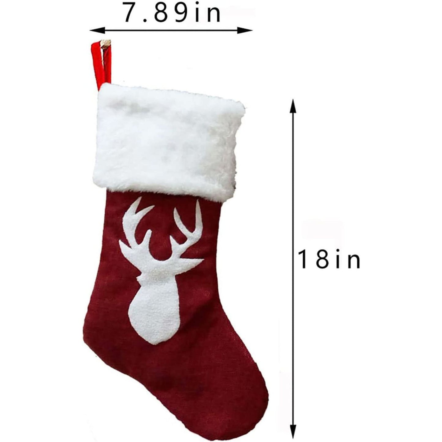 Set of 4 Christmas Stockings, Red