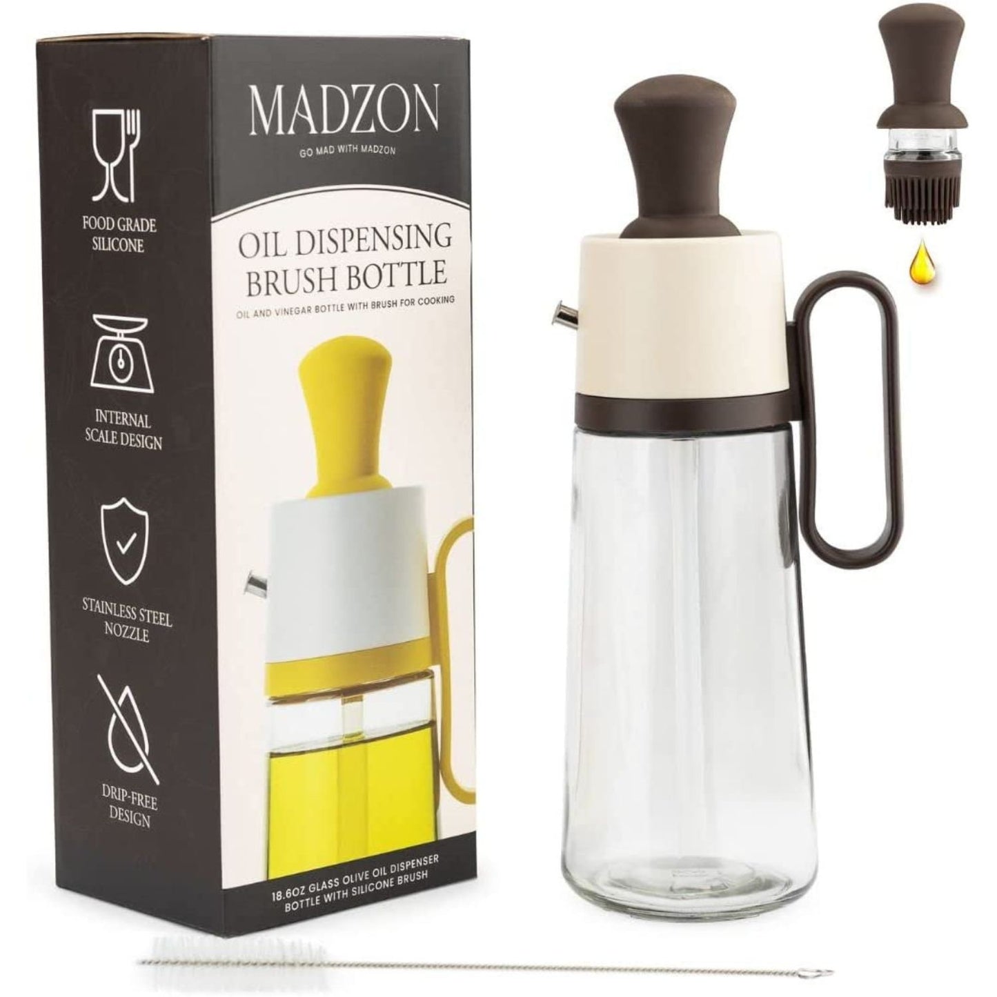 3 in 1 Olive Oil Dispenser Bottle (Brown)