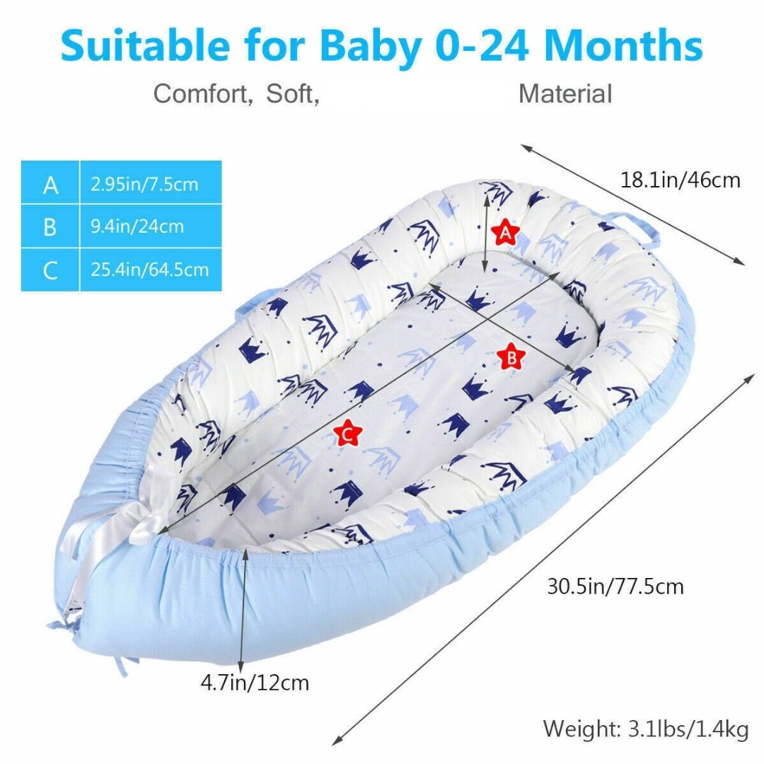 Portable Soft Lounger for Newborns, Color: Crown