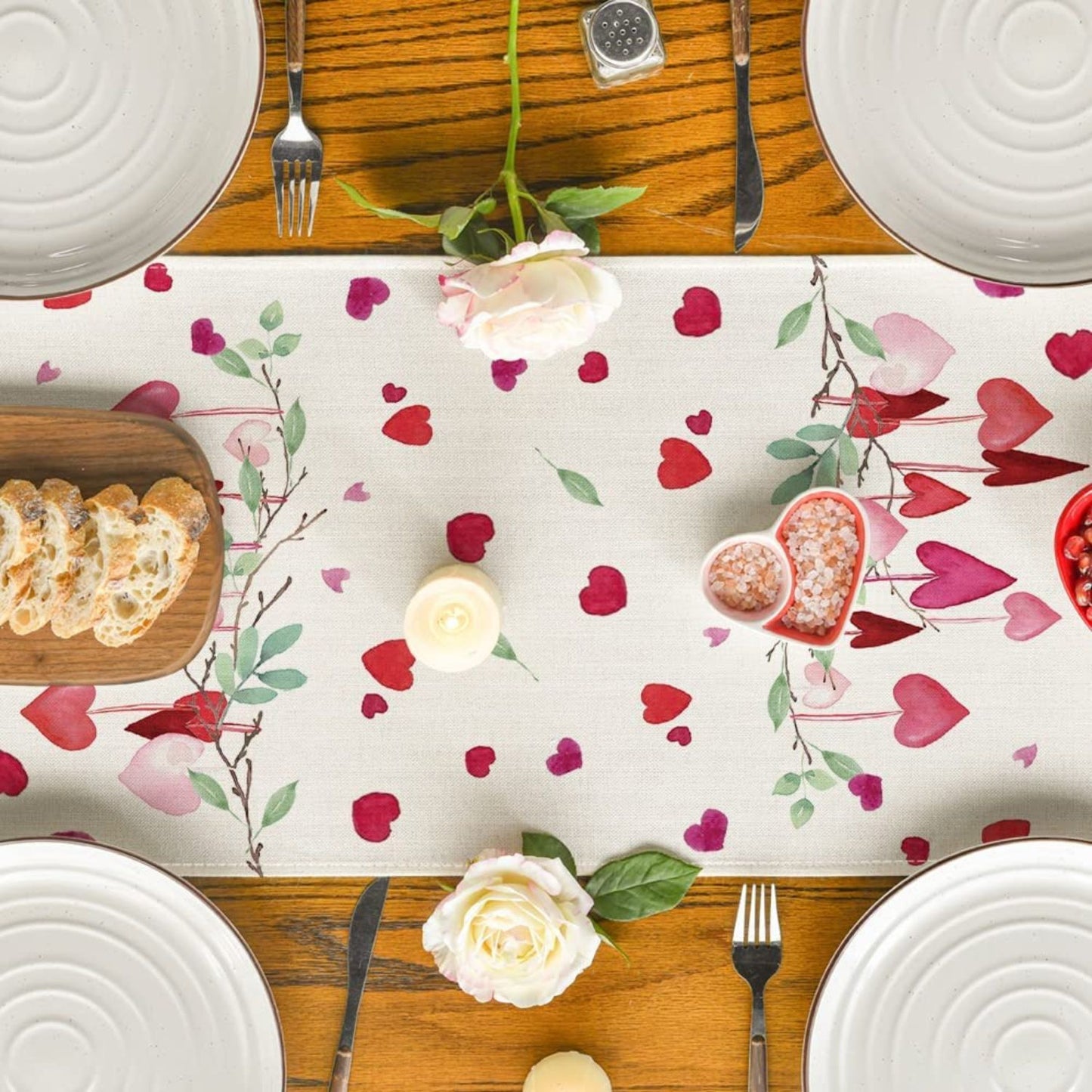 Mode Hearts Truck Love Valentine's Day Table Runner 13" x 72"