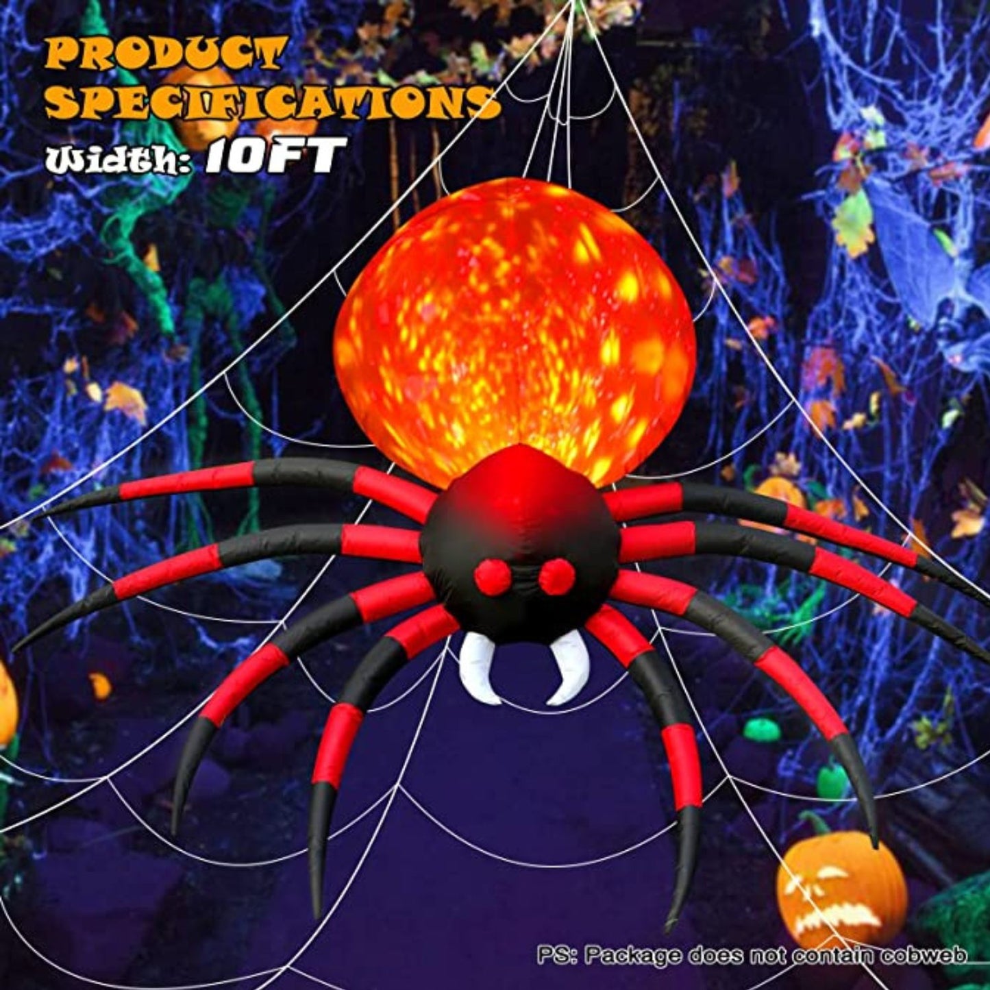 10 Foot Inflatable Spider with led light