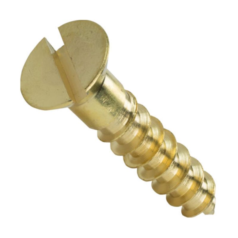 #1 x 3/8" Solid Brass Flat Head Screws