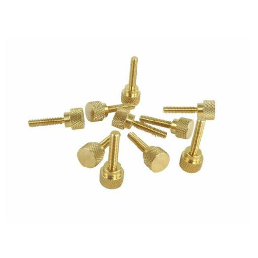 10-Pack of Solid Brass Screws with 8-32 x 3/4" Threads