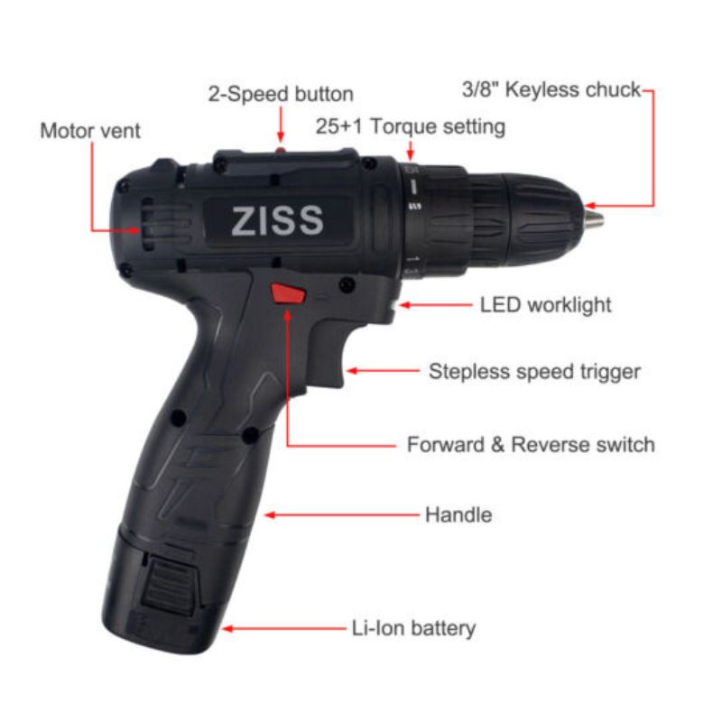 16.8V 3/8 Electric Cordless Drill