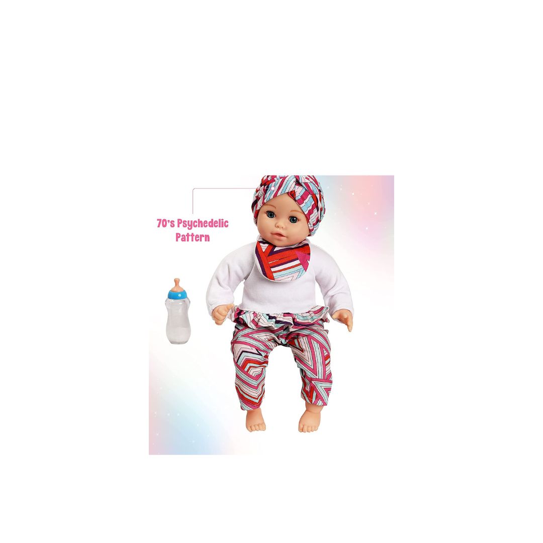 14" soft body doll with accessories, Style: Caucasian/head wrap