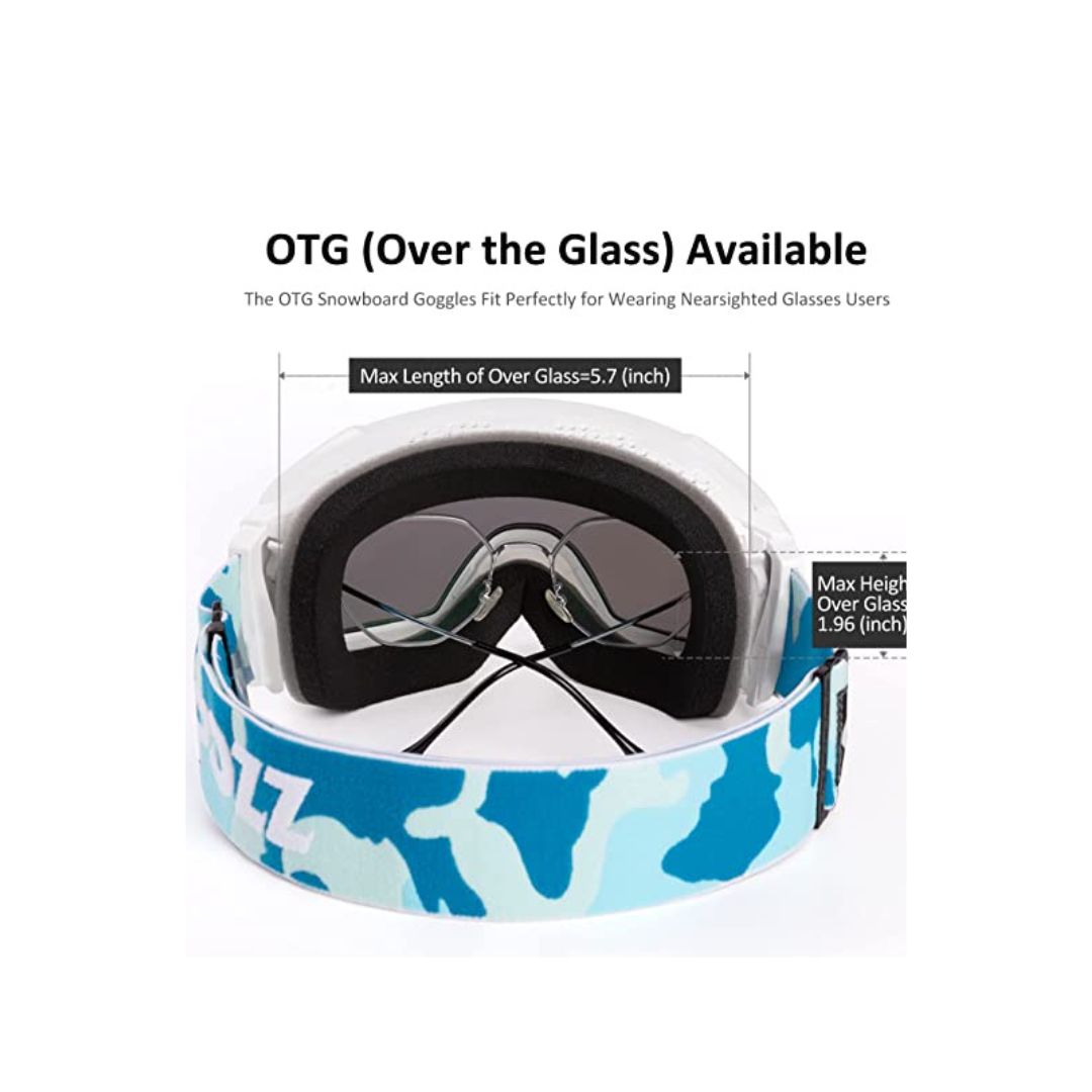 Ski Goggle Set, Sapphire Blue Lens, White Frame