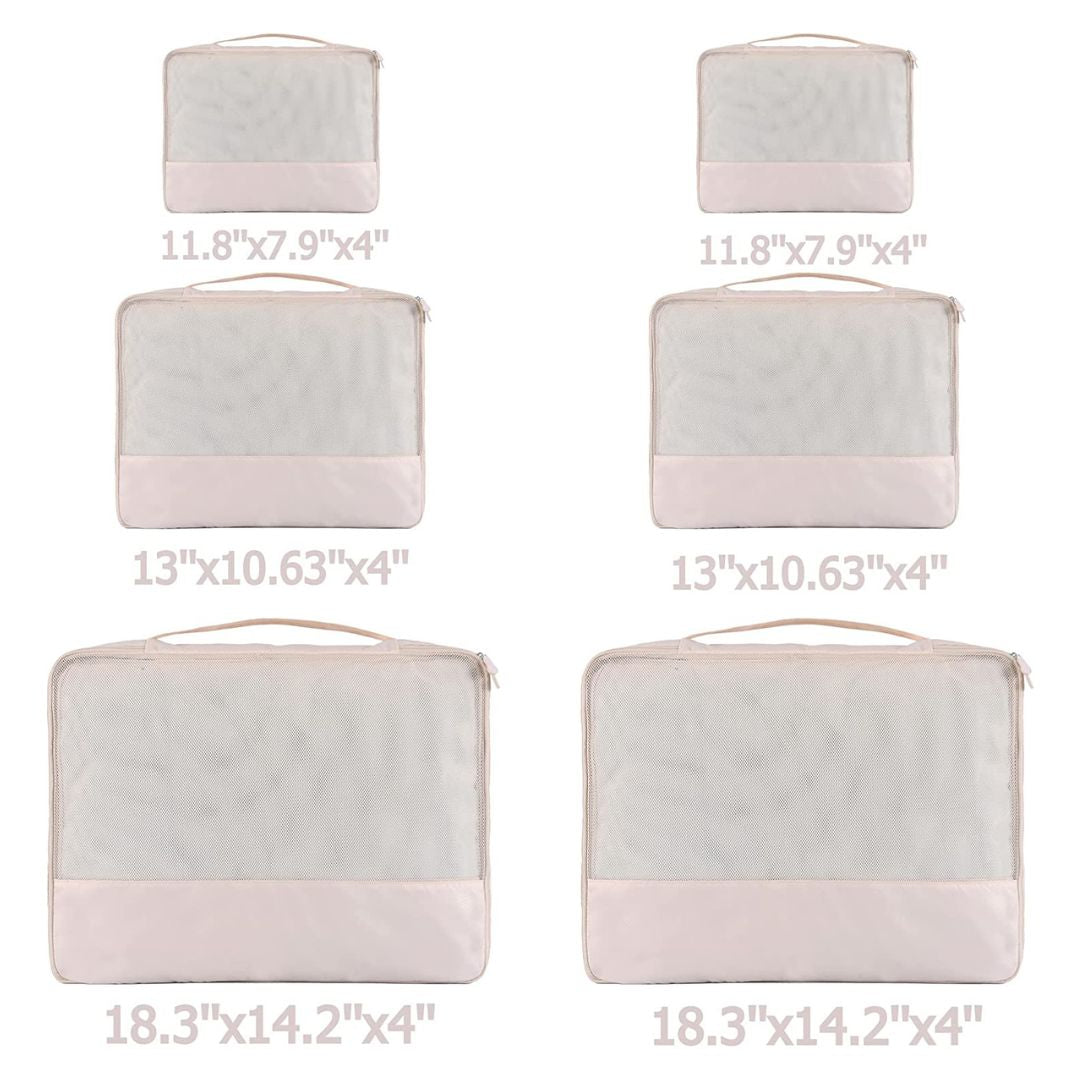 Packing cubes for travel accessories, Color: Cream